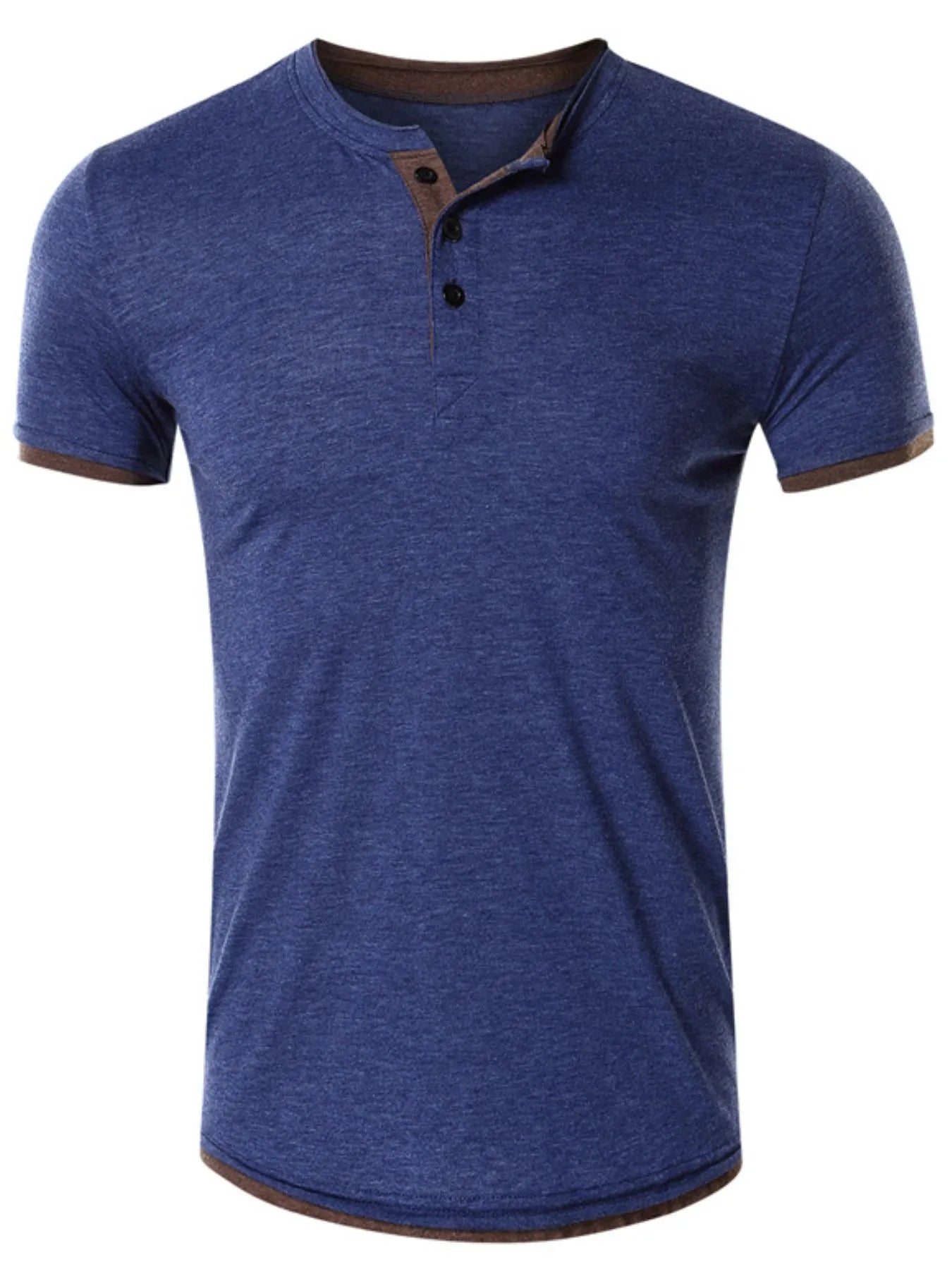Men's Classic Henley Short Sleeve Top Royal Blue / S