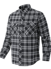 Men's Classic Plaid Button Up Shirt Black / S