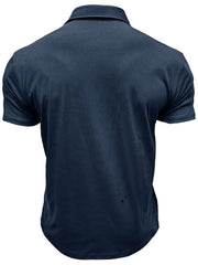 Men's Classic Pocket Polo Shirt with Stand Collar