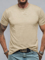 Men's Classic Short Sleeve Crew Neck T-Shirt Tan / S
