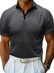 Men's Classic Textured Golf Polo Shirt Dark Gray / S
