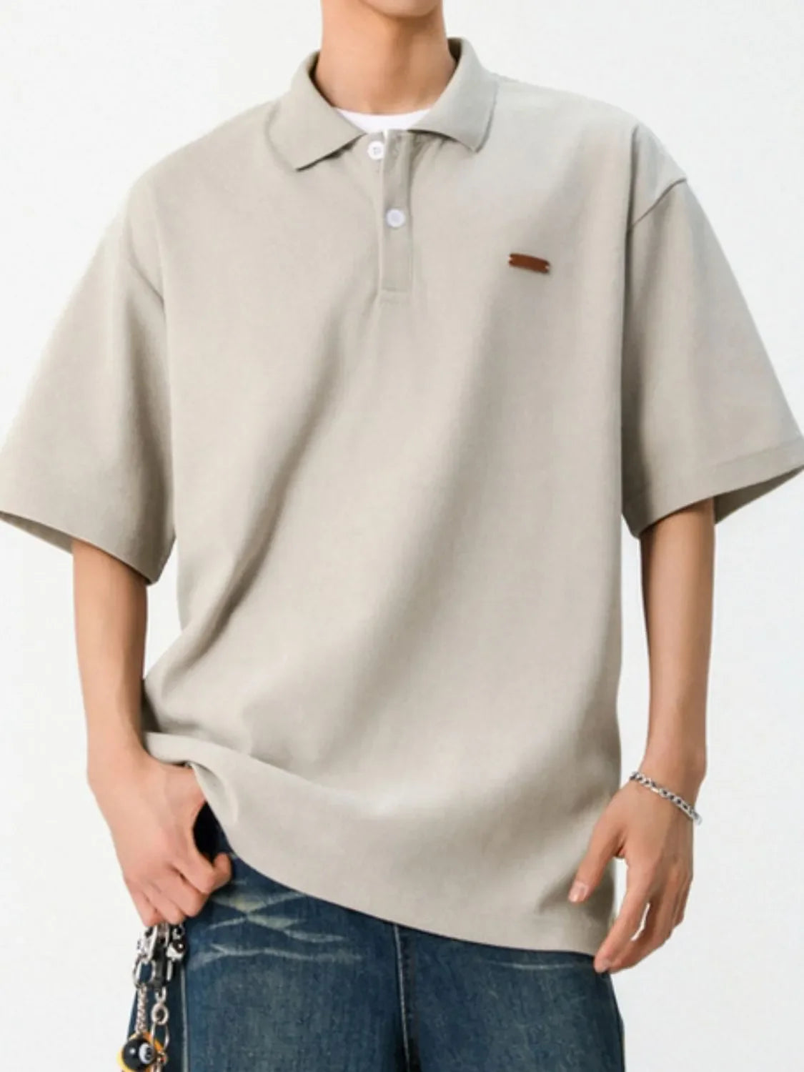 Men's Collared Neck Half Sleeve Polo Mocha / M