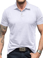 Men's Collared Neck Short Sleeve Polo Shirt White / S