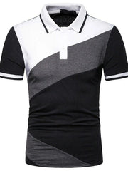 Men's Color Block Short Sleeve Polo Black / S
