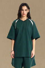 Men's Contrast Half Sleeve T-Shirt Dark Green / S