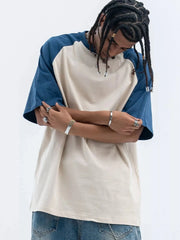 Men's Contrast Round Neck Half Sleeve T-Shirt