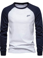 Men's Contrast Round Neck Raglan Sleeve T-Shirt White / S