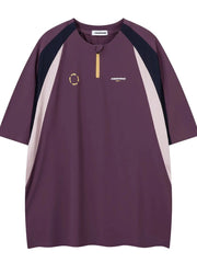 Men's Contrast Short Sleeve T-Shirt Purple / S