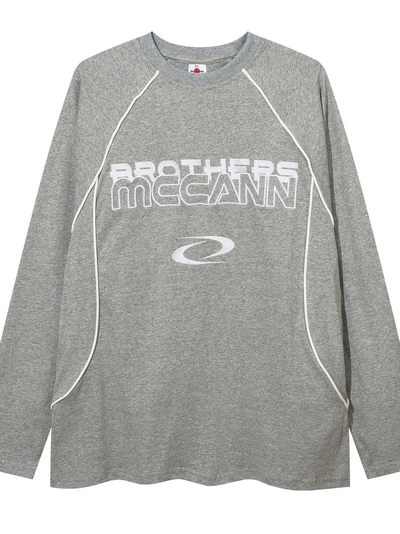 Men's Contrast Stitching Round Neck Letter Graphic T-Shirt Floral Gray / M