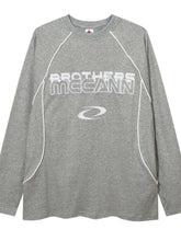 Men's Contrast Stitching Round Neck Letter Graphic T-Shirt Floral Gray / M