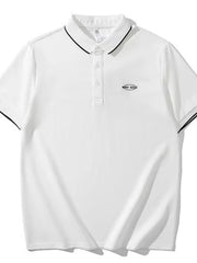 Men's Contrast Trim Short Sleeve Polo White / M