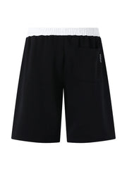 Men's Contrast Waistband Drawstring Shorts Black / M