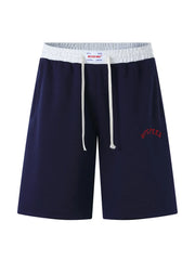 Men's Contrast Waistband Drawstring Shorts Royal Blue / M