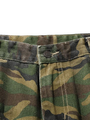Men's Distressed Camouflage Cargo Denim Shorts