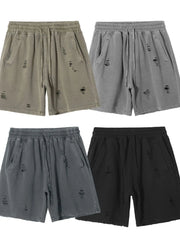 Men's Distressed Drawstring Shorts