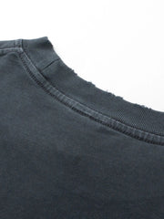 Men's Distressed Round Neck Short Sleeve T-Shirt