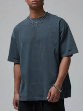 Men's Distressed Round Neck Short Sleeve T-Shirt