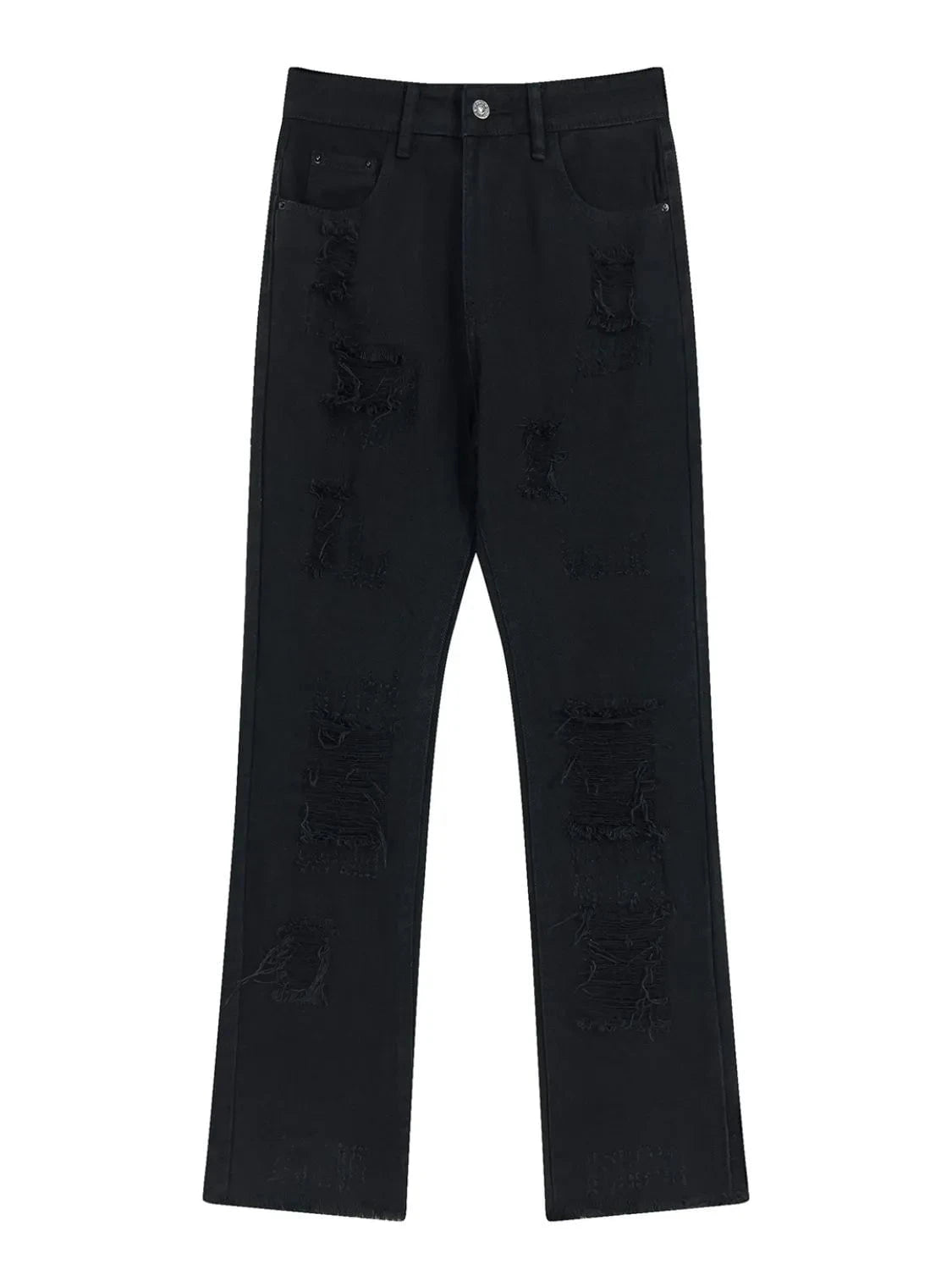 Men's Distressed Straight Leg Jeans Black / S