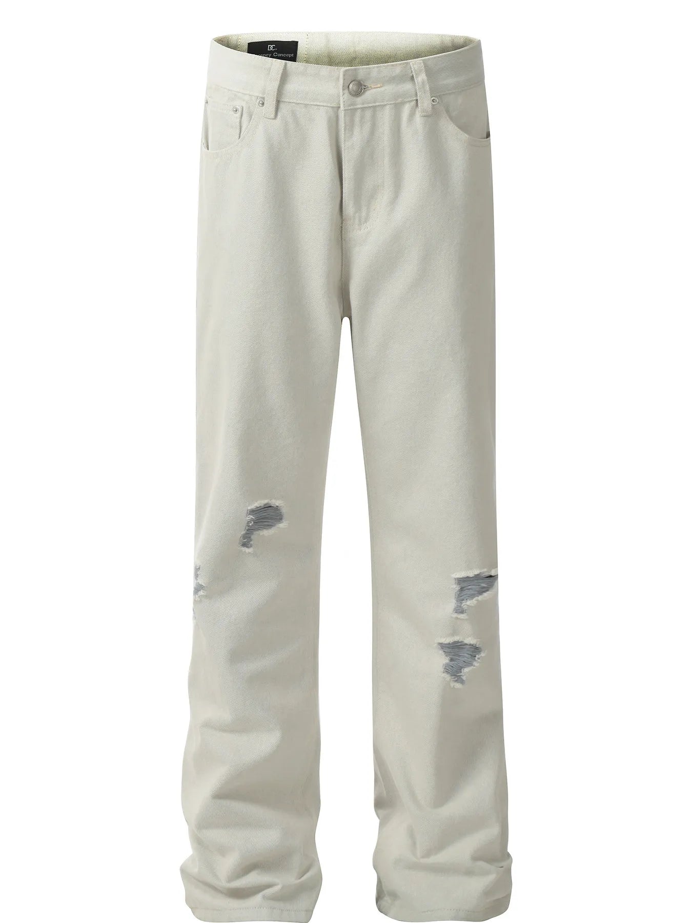 Men's Distressed Straight Leg Jeans White / S