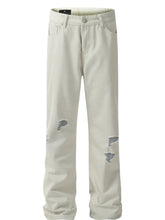 Men's Distressed Straight Leg Jeans White / S