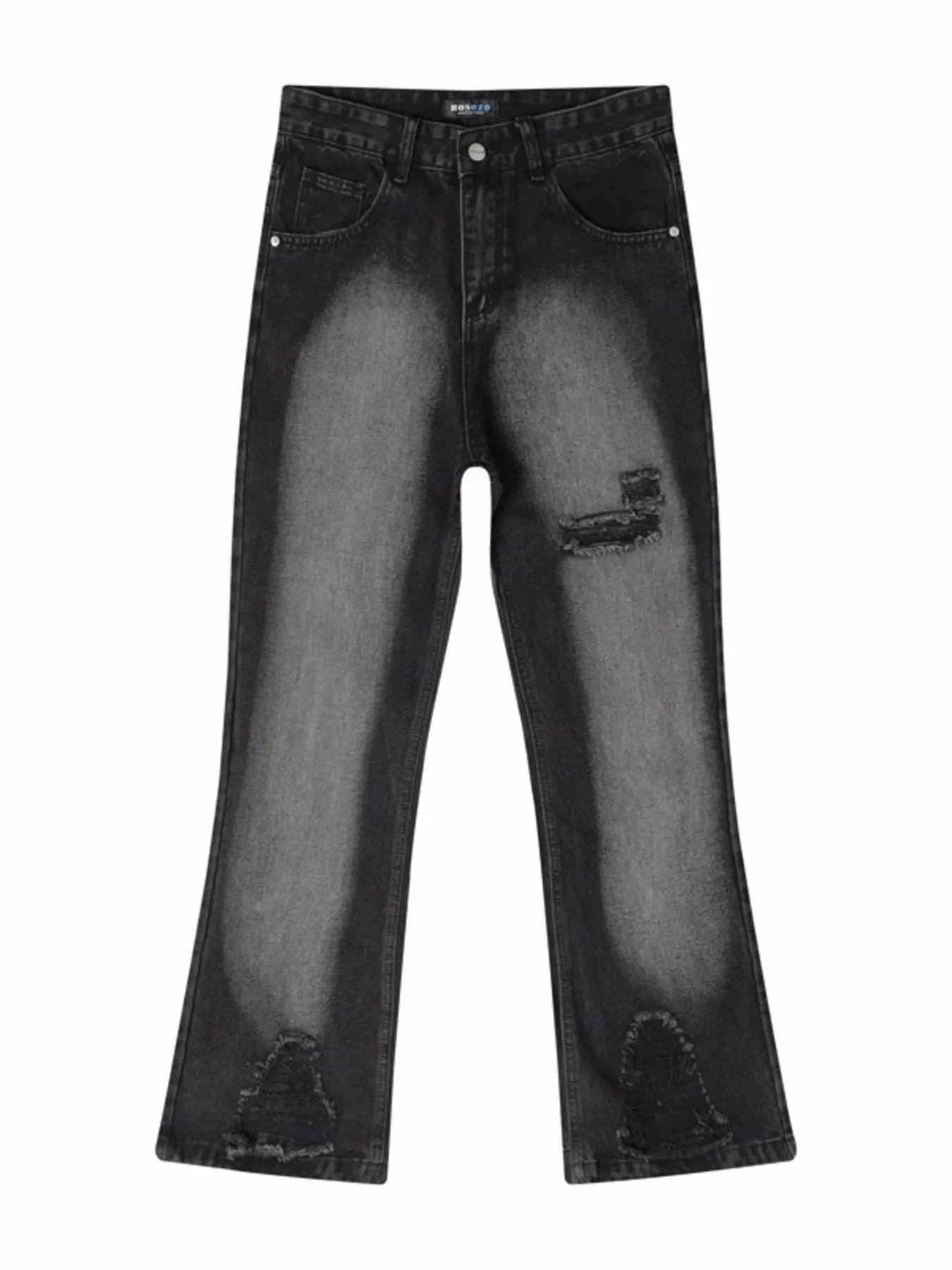 Men's Distressed Washed Jeans Black / M