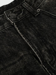 Men's Distressed Washed Straight Jeans