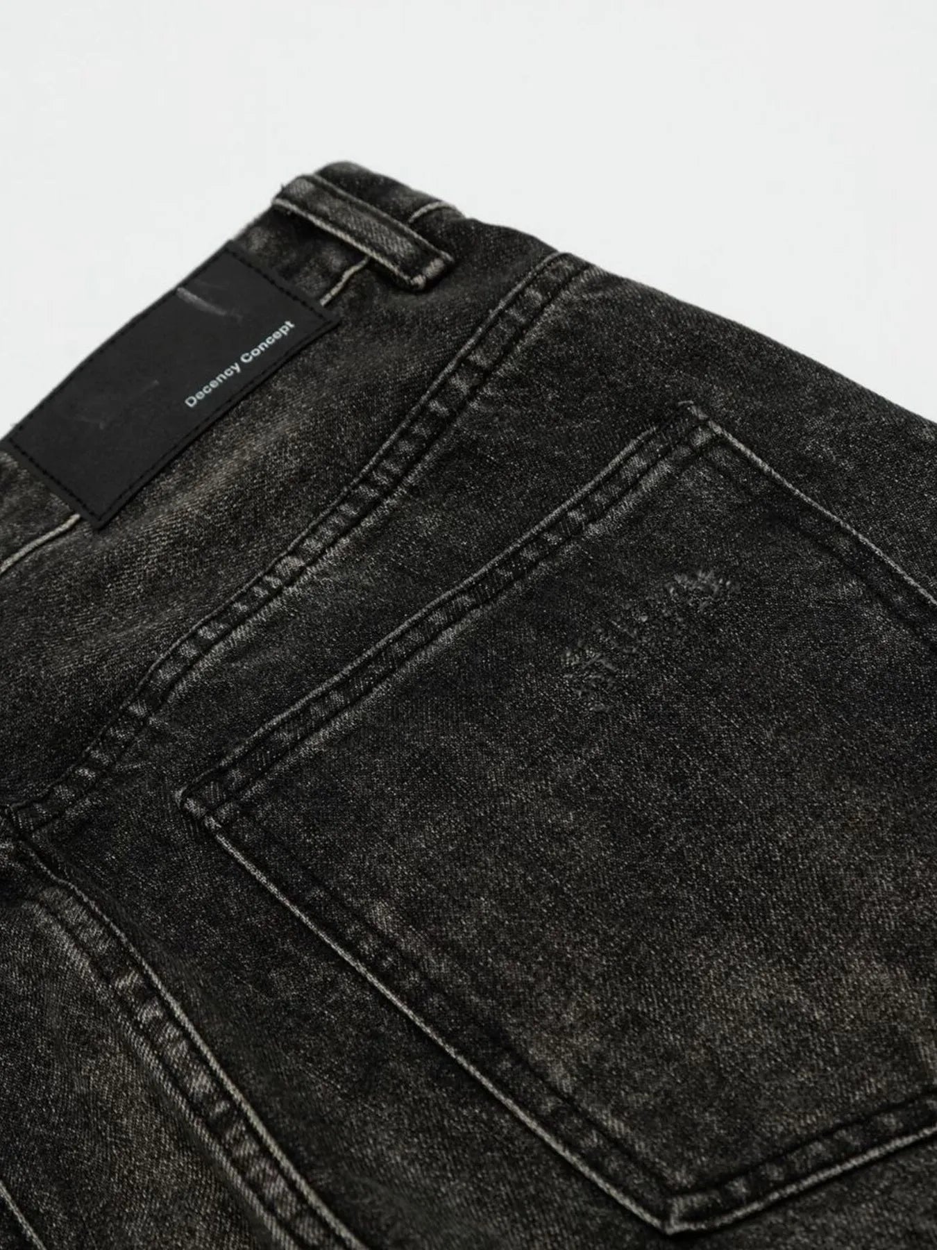 Men's Distressed Washed Straight Jeans