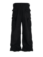 Men's Drawstring Cargo Pants Black / M