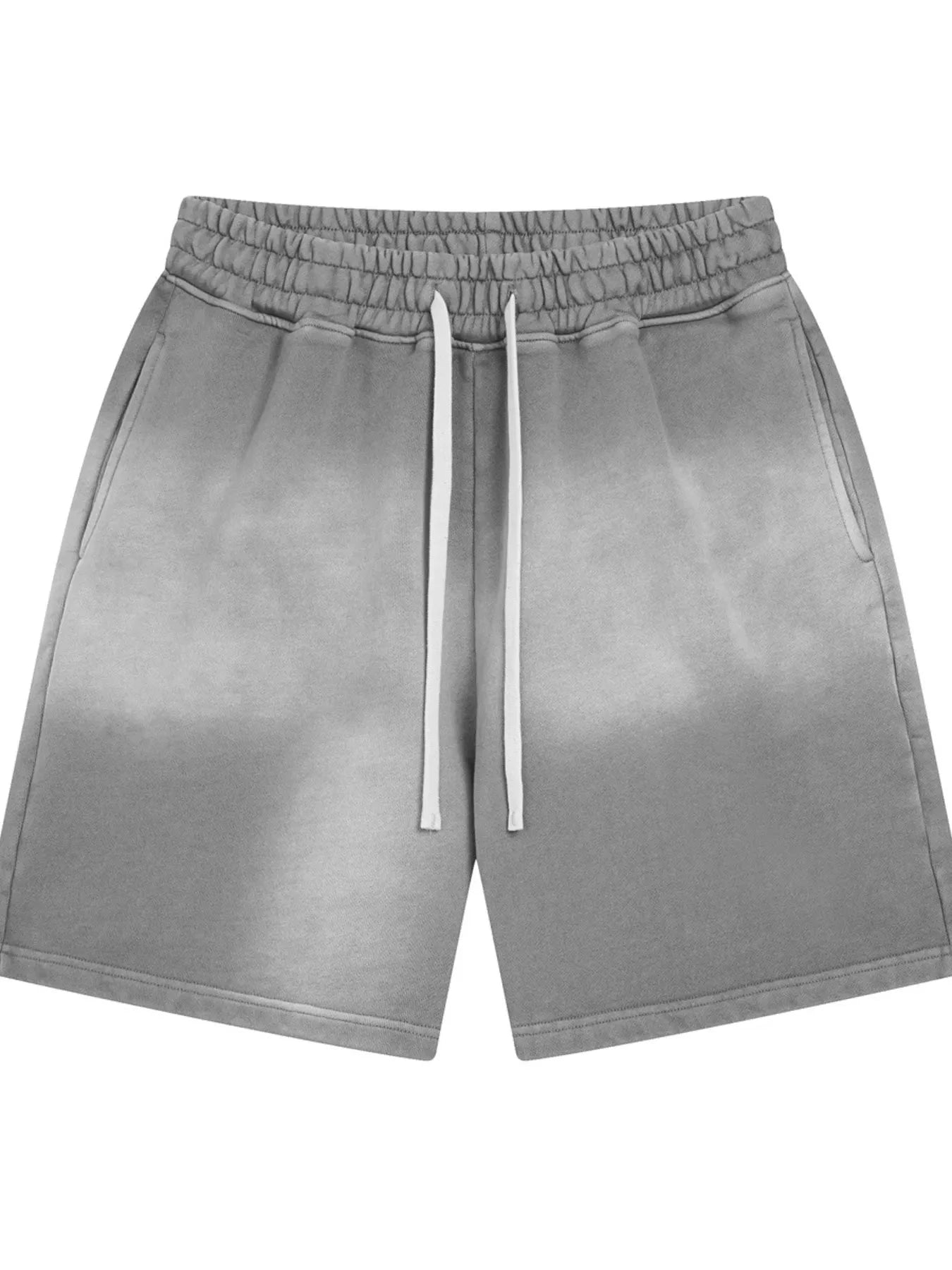 Men's Drawstring Gradient Shorts Spray Dye Gray / S