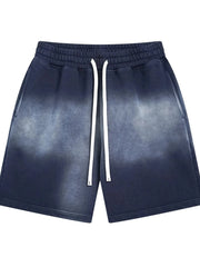 Men's Drawstring Gradient Shorts Spray Dye Navy Blue / S