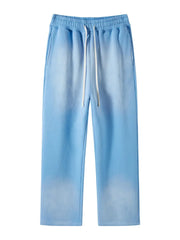 Men's Drawstring Loose Fit Pants Light Blue / S