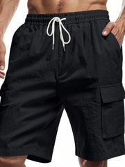 Men's Drawstring Shorts with Pockets Black / S