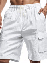 Men's Drawstring Shorts with Pockets White / S