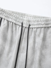 Men's Drawstring Straight Pants with Side Stripes