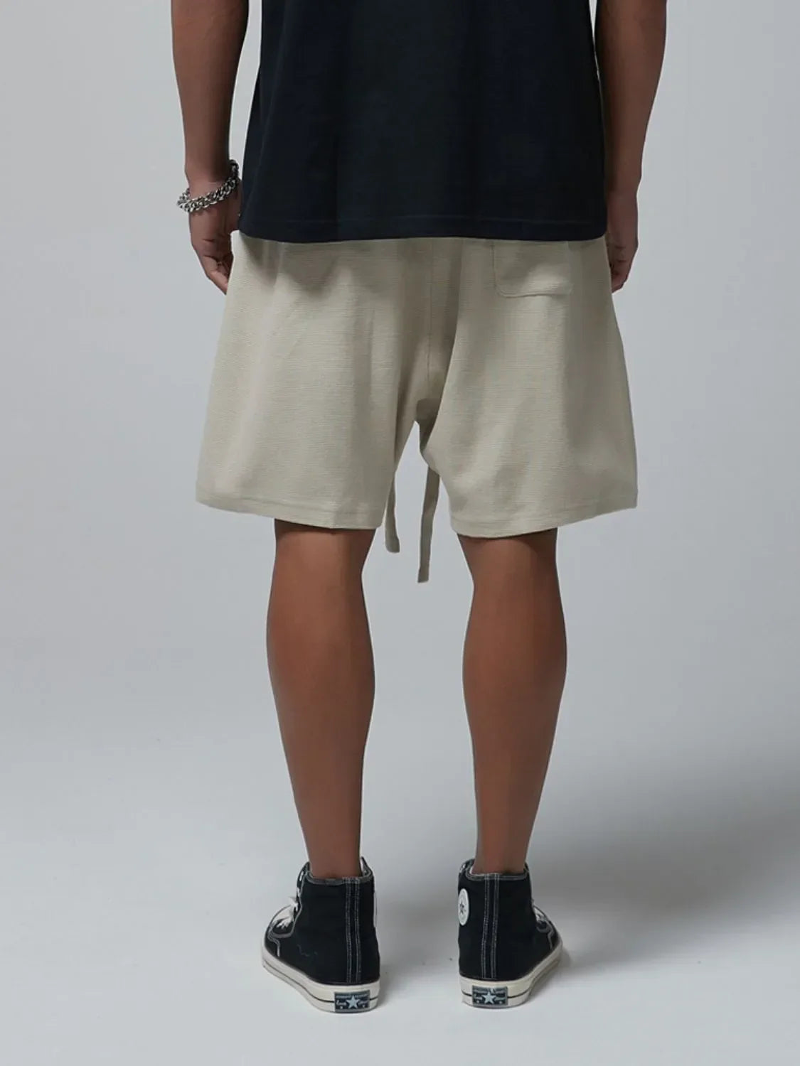 Men's Drawstring Waffle Shorts with Pockets