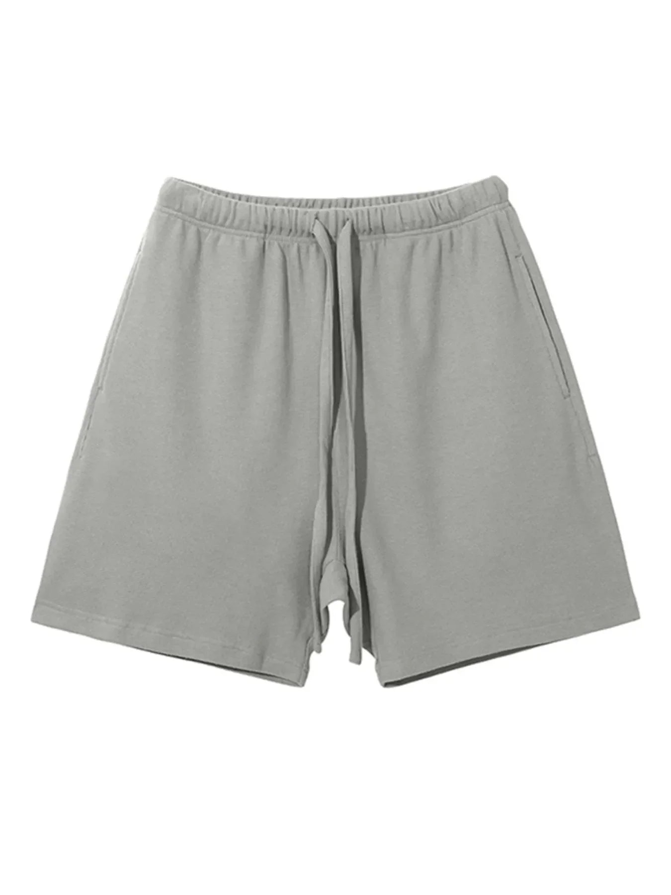 Men's Drawstring Waffle Shorts with Pockets Gray / S