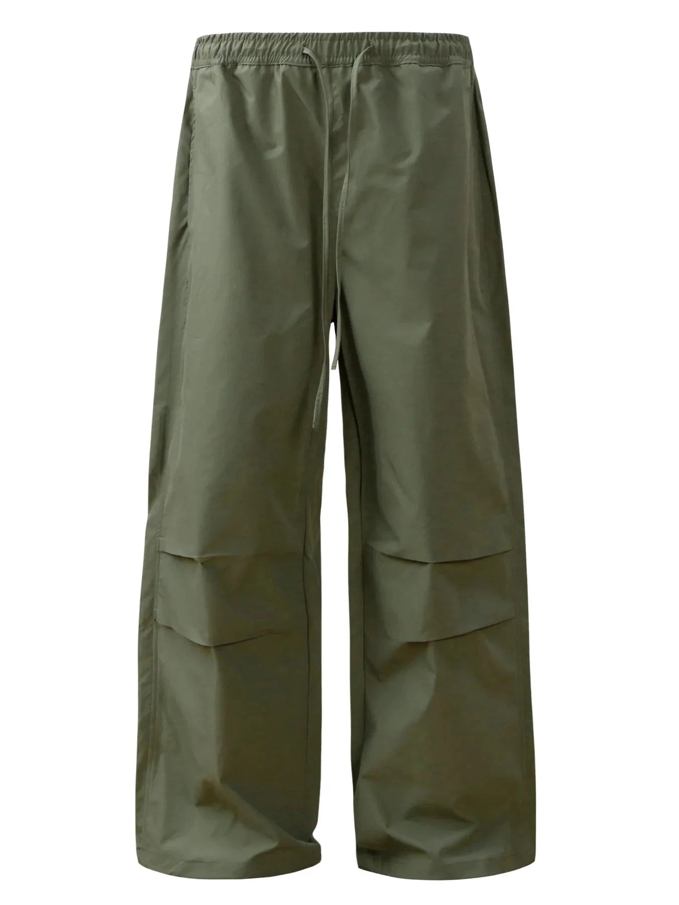 Men's Drawstring Wide Leg Cargo Pants Green / S