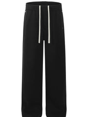 Men's Drawstring Wide Leg Pants Black / S