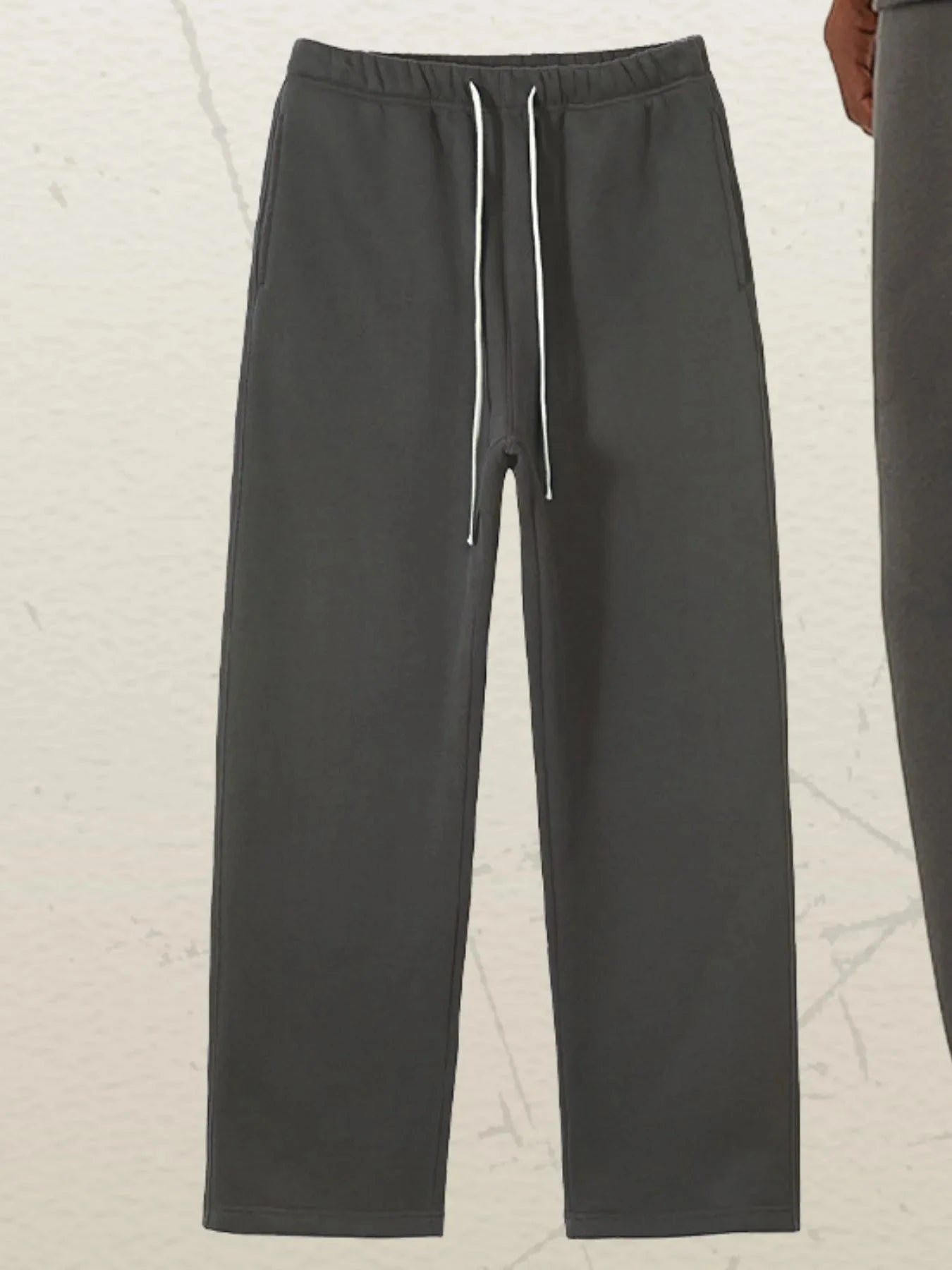 Men's Drawstring Wide Leg Pants Pants-ash / S