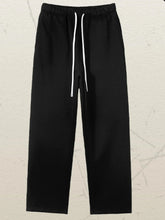 Men's Drawstring Wide Leg Pants Pants-black / S