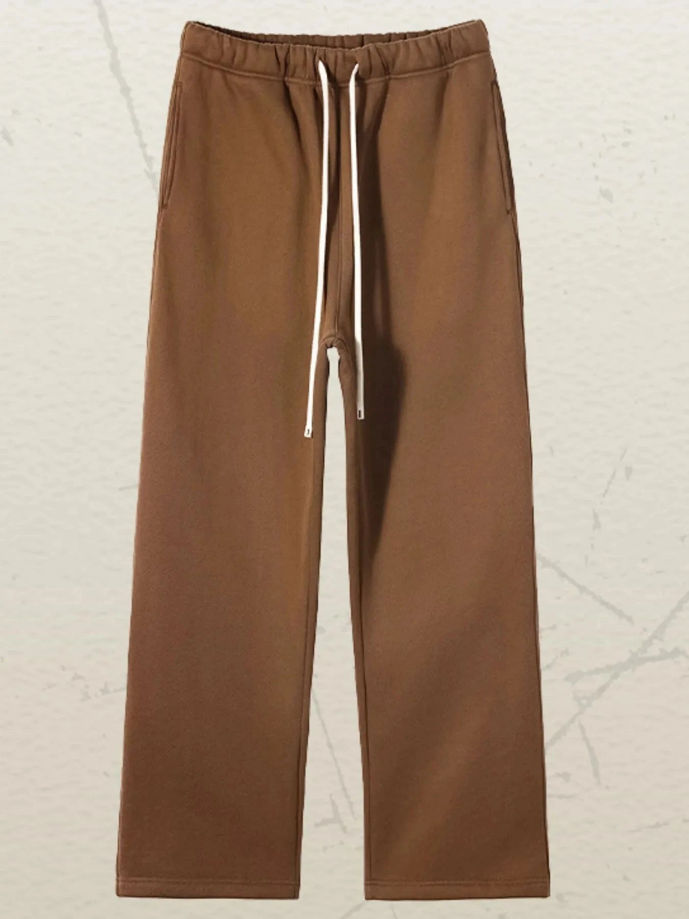 Men's Drawstring Wide Leg Pants Pants-coffee / S
