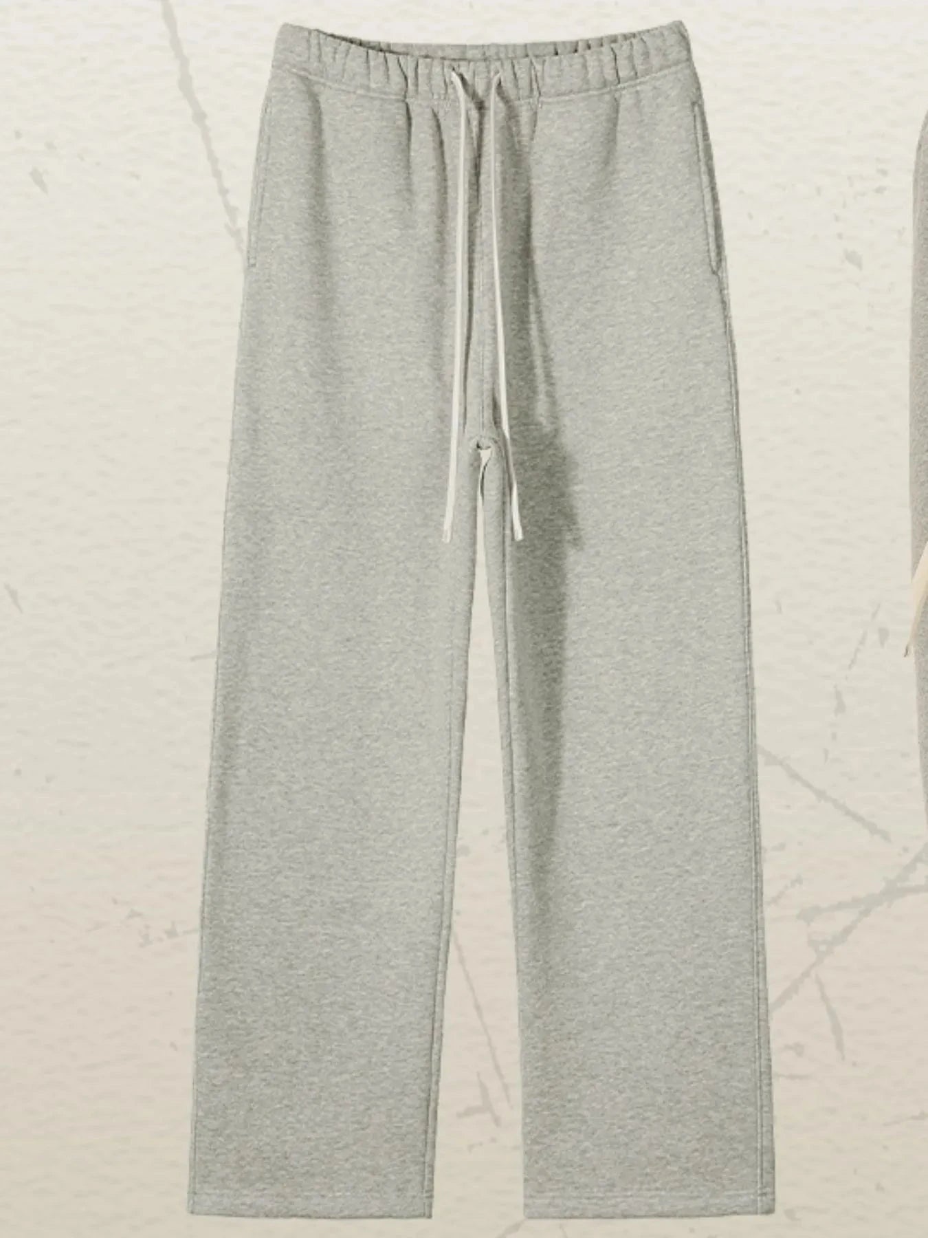 Men's Drawstring Wide Leg Pants Pants-flower Ash / S