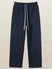 Men's Drawstring Wide Leg Pants Pants-navy Blue / S