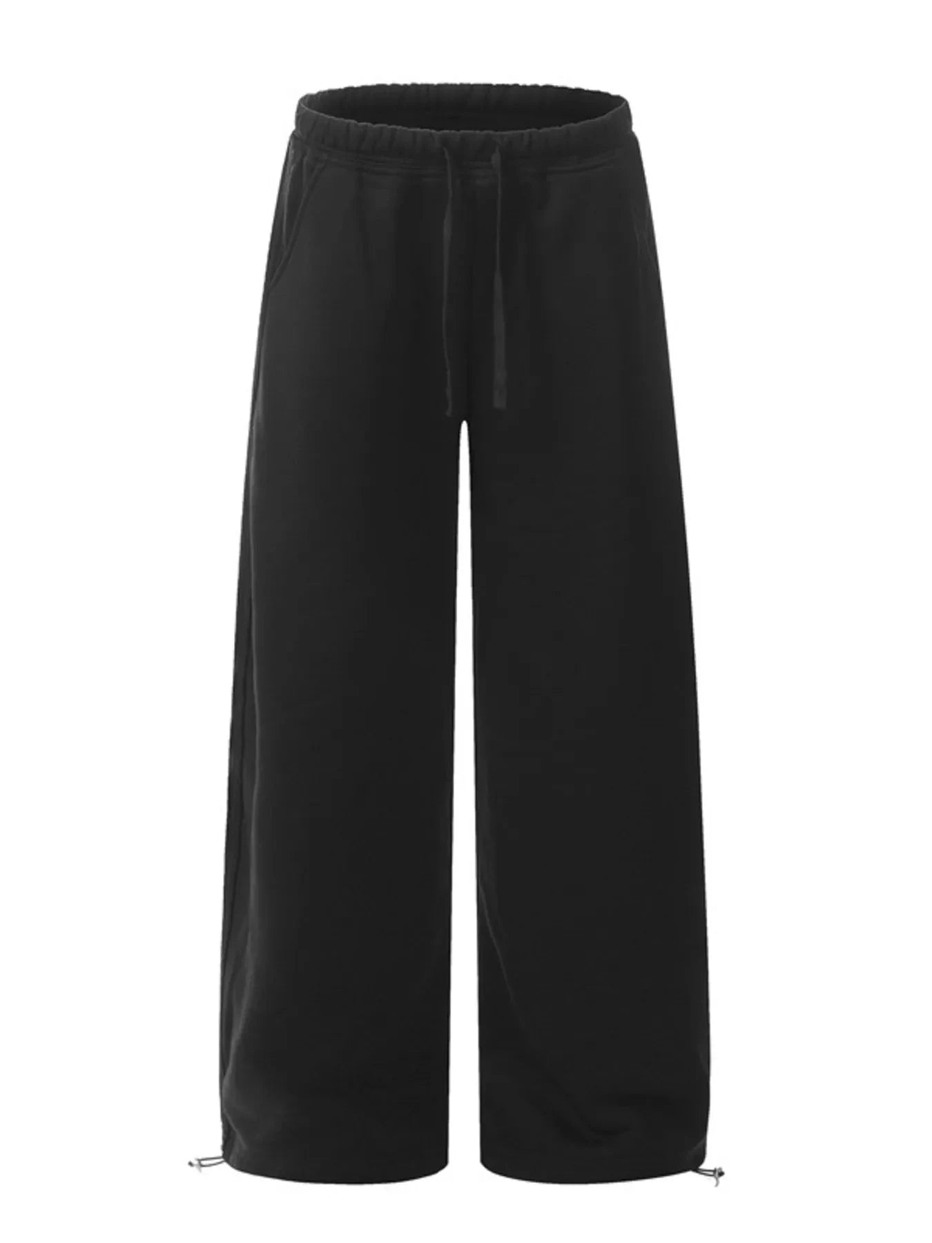 Men's Drawstring Wide Leg Sweatpants Black / S