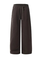 Men's Drawstring Wide Leg Sweatpants Brown / S