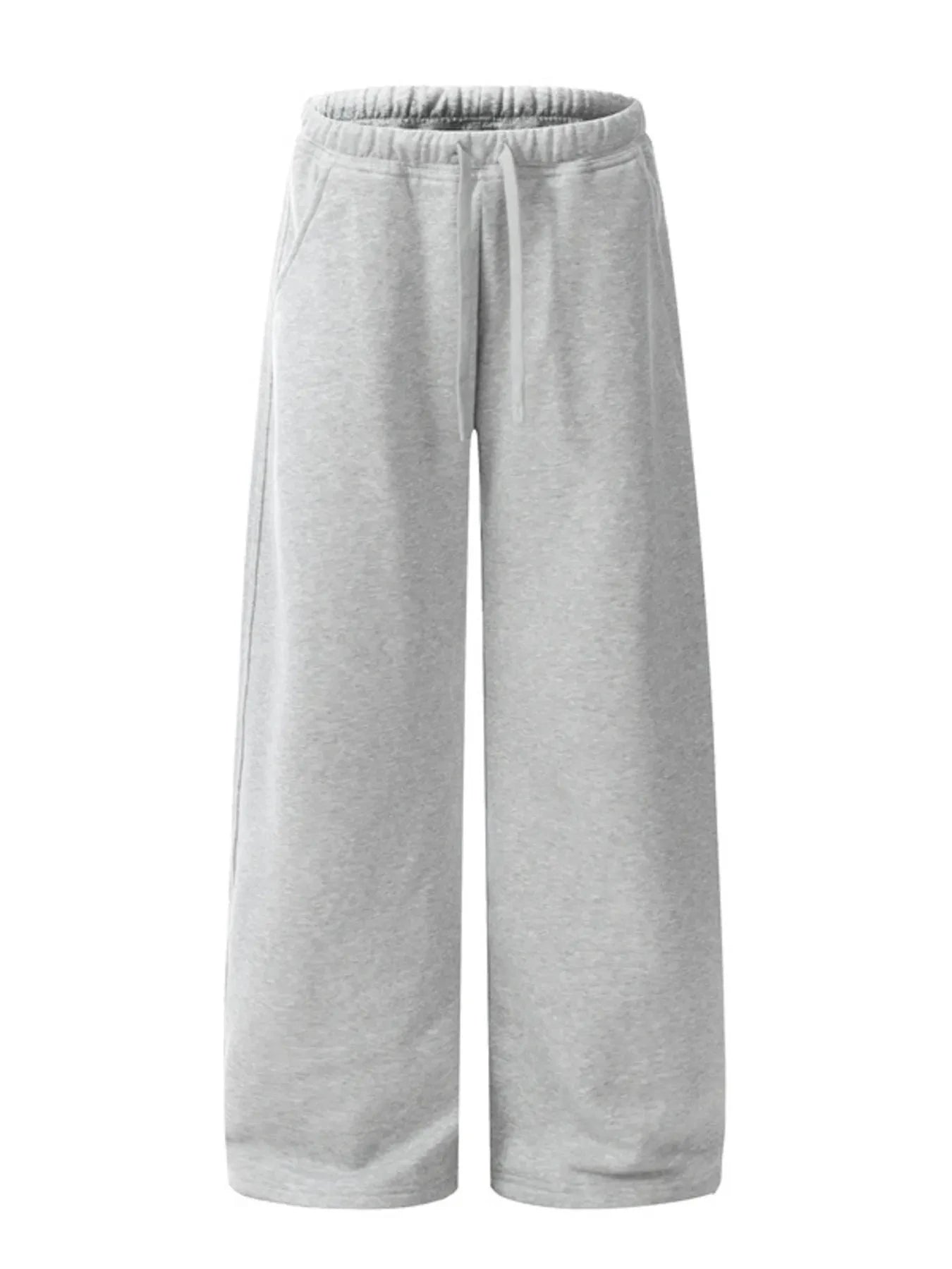 Men's Drawstring Wide Leg Sweatpants Gray / S