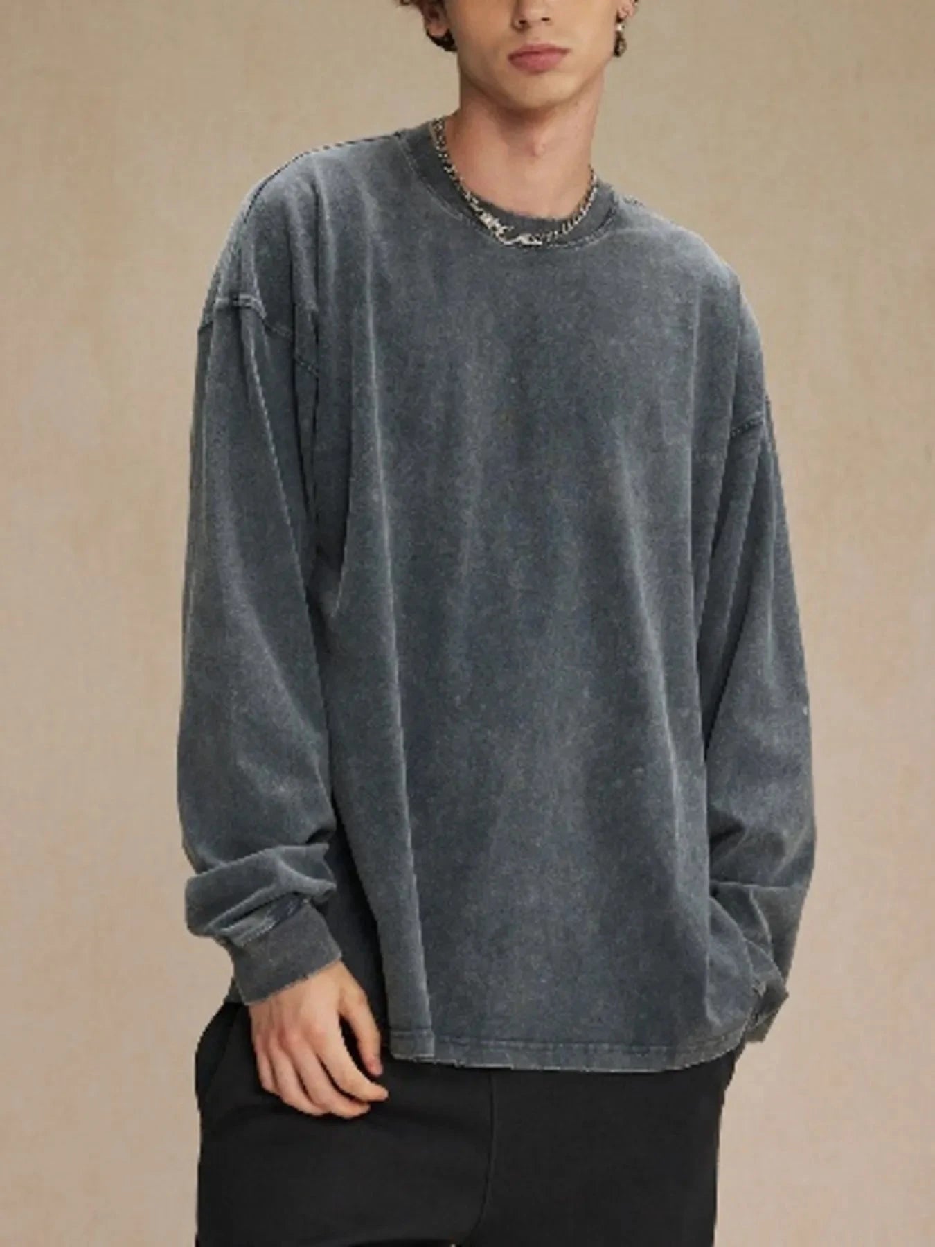 Men's Drop Shoulder Long Sleeve T-Shirt