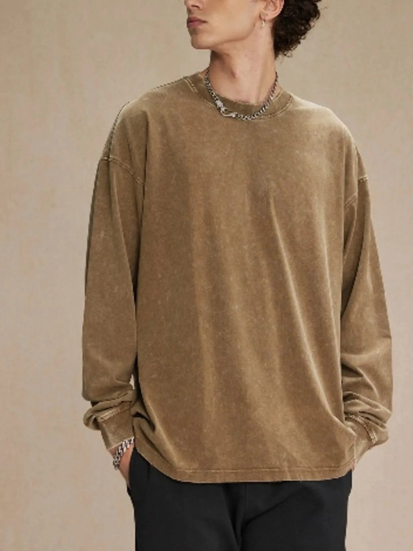 Men's Drop Shoulder Long Sleeve T-Shirt