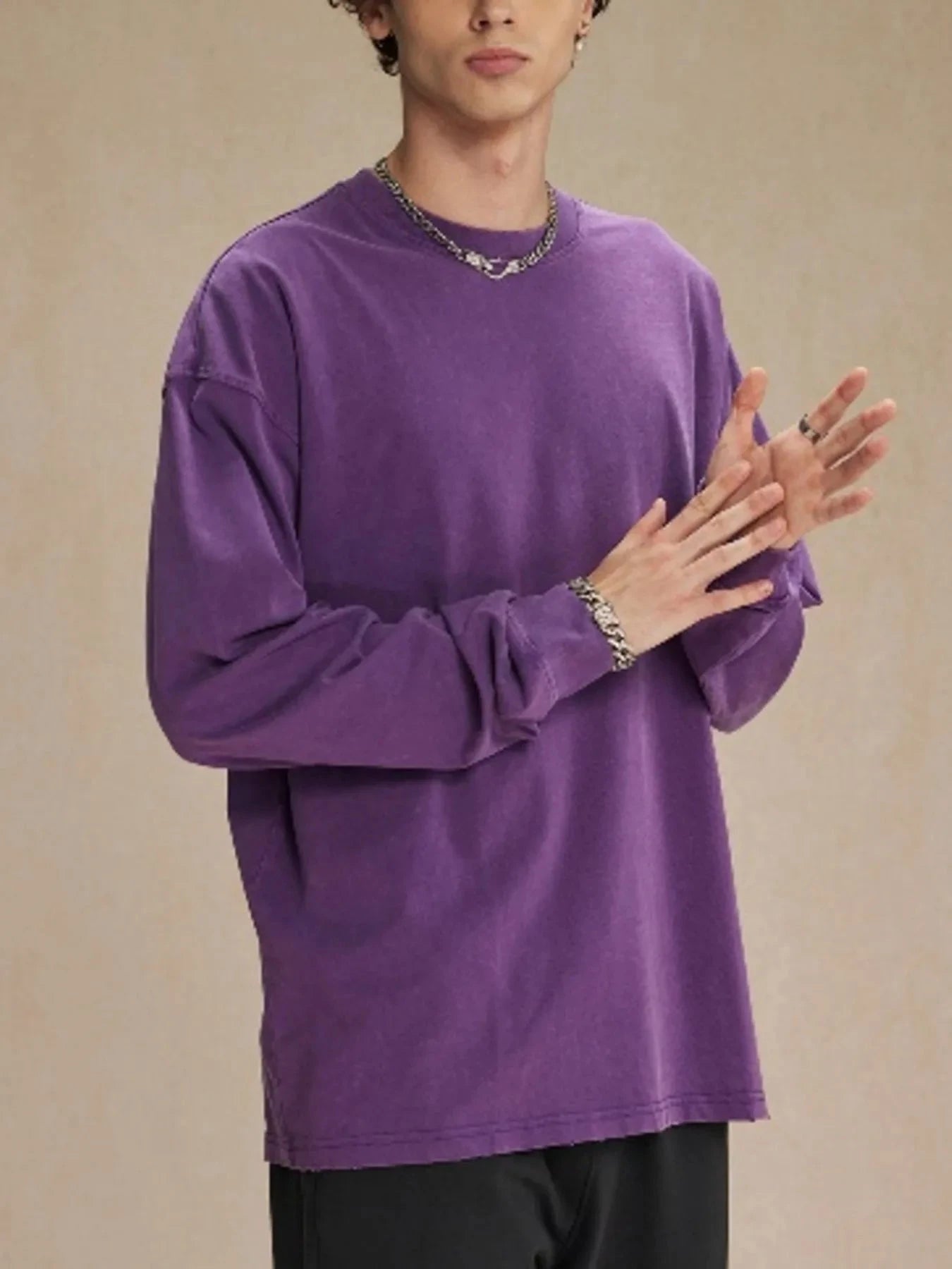 Men's Drop Shoulder Long Sleeve T-Shirt