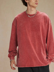 Men's Drop Shoulder Long Sleeve T-Shirt Rust / S